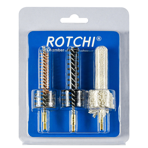 라이플 챔버 청소 브러시 ​​3-in-1 세트, 블리스터 및 카드 패키지. 사용 가능